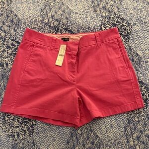 J. Crew Women's Bright Pink Cotton Chino Shorts nwt size 8